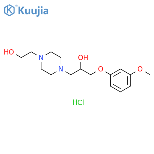 1-4-(2-hydroxyethyl)piperazin-1-yl-3-(3-methoxyphenoxy)propan-2-ol dihydrochloride structure
