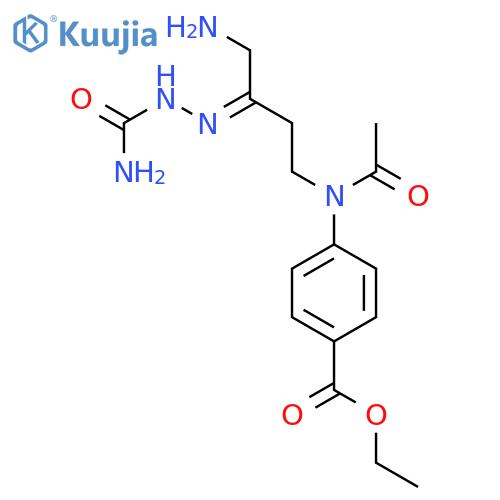 Ethyl 4-[acetyl-[(3z)-4-amino-3-(carbamoylhydrazinylidene)butyl]amino]benzoate;hydrochloride structure