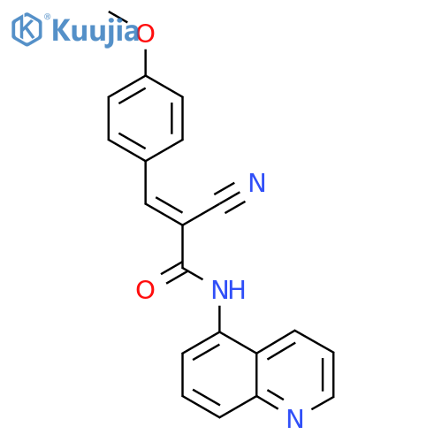 2-cyano-3-(4-methoxyphenyl)-N-(quinolin-5-yl)prop-2-enamide structure