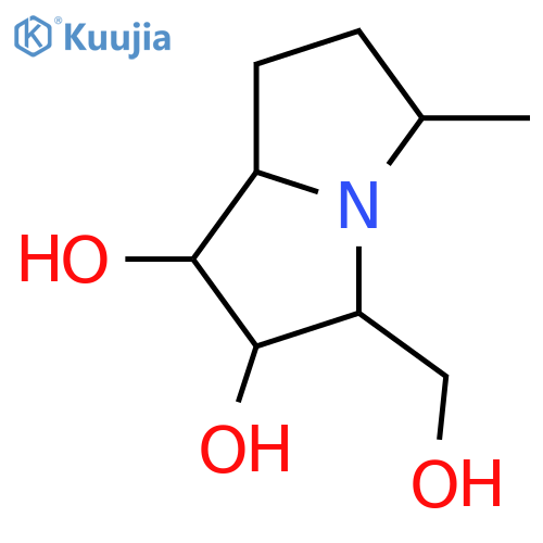 1,2-Dihydroxy-3-hydroxymethyl-5-methyl-1H-pyrrolizidine; (1S,2R,3R,5R,7aR)-form structure