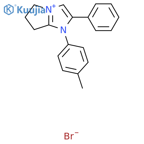 1-(4-methylphenyl)-2-phenyl-5H,6H,7H-1-pyrrolo1,2-aimidazol-1-ylium bromide structure