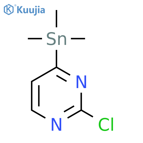 Pyrimidine, 2-chloro-4-(trimethylstannyl)- structure