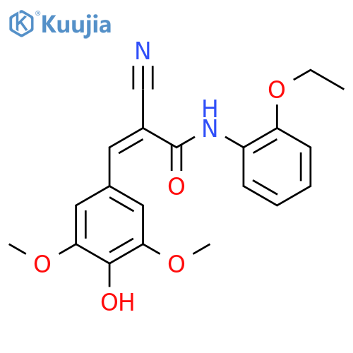 2-cyano-N-(2-ethoxyphenyl)-3-(4-hydroxy-3,5-dimethoxyphenyl)prop-2-enamide structure
