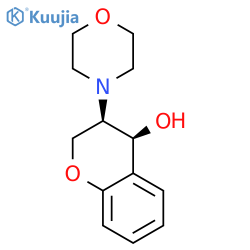 2H-1-Benzopyran-4-ol, 3,4-dihydro-3-(4-morpholinyl)-, (3R,4S)-rel- structure
