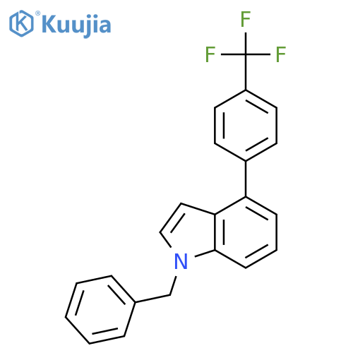 1H-INDOLE, 1-(PHENYLMETHYL)-4-[4-(TRIFLUOROMETHYL)PHENYL]- structure