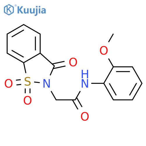 N-(2-methoxyphenyl)-2-(1,1,3-trioxo-2,3-dihydro-1lambda6,2-benzothiazol-2-yl)acetamide structure