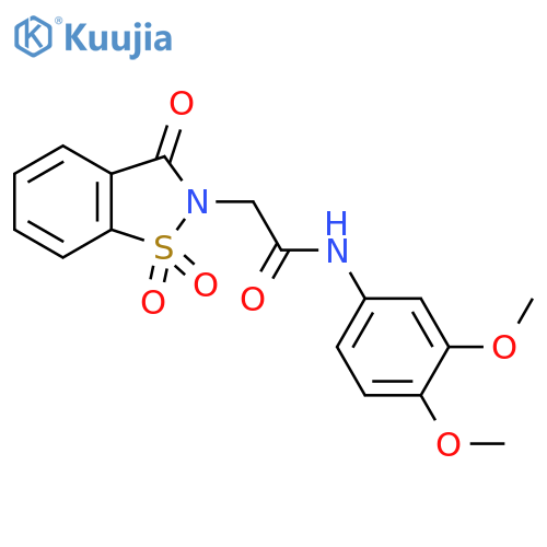 N-(3,4-dimethoxyphenyl)-2-(1,1,3-trioxo-2,3-dihydro-1lambda6,2-benzothiazol-2-yl)acetamide structure