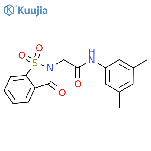 N-(3,5-dimethylphenyl)-2-(1,1,3-trioxo-2,3-dihydro-1lambda6,2-benzothiazol-2-yl)acetamide structure