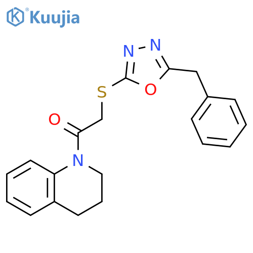 2-(5-benzyl-1,3,4-oxadiazol-2-yl)sulfanyl-1-(1,2,3,4-tetrahydroquinolin-1-yl)ethan-1-one structure