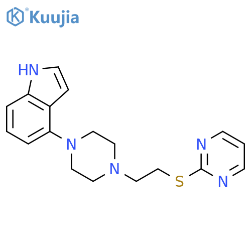 1H-Indole, 4-[4-[2-(2-pyrimidinylthio)ethyl]-1-piperazinyl]- structure