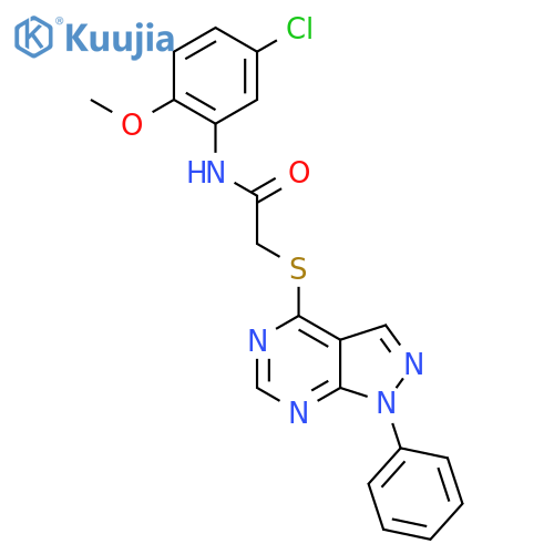 N-(5-chloro-2-methoxyphenyl)-2-({1-phenyl-1H-pyrazolo[3,4-d]pyrimidin-4-yl}sulfanyl)acetamide structure