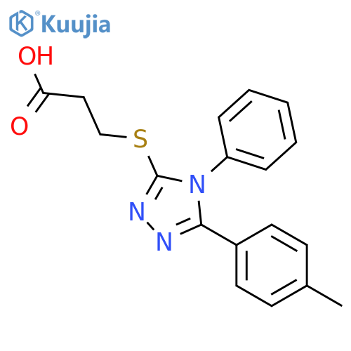 3-(4-Phenyl-5-p-tolyl-4H-[1,2,4]triazol-3-ylsulfanyl)-propionic acid structure
