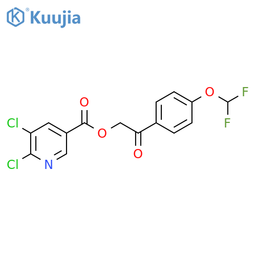 2-[4-(Difluoromethoxy)phenyl]-2-oxoethyl 5,6-dichloropyridine-3-carboxylate structure