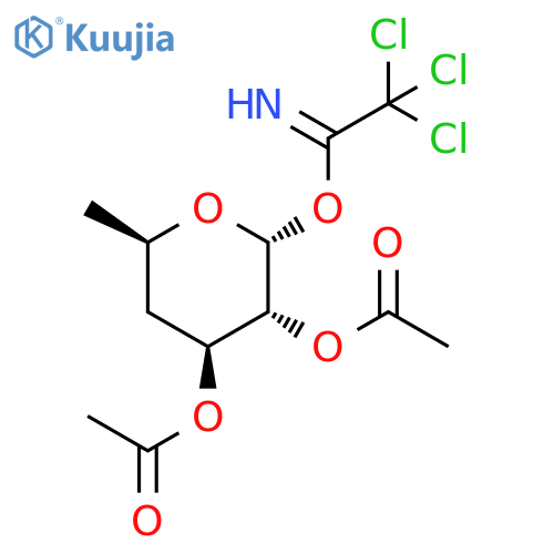 4,6-Dideoxy-alpha-D-xylo-hexopyranose 2,3-diacetate 1-(2,2,2-trichloroethanimidate) structure