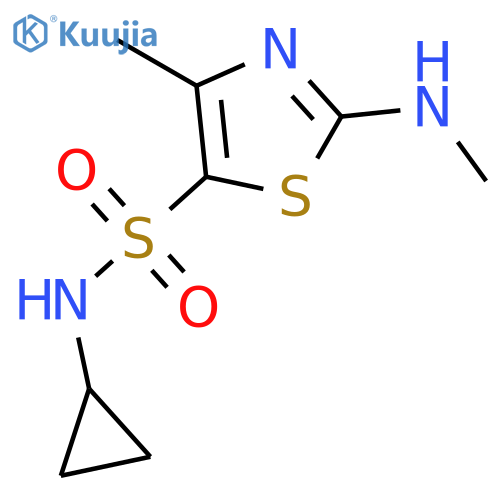 N-cyclopropyl-4-methyl-2-(methylamino)-1,3-thiazole-5-sulfonamide structure