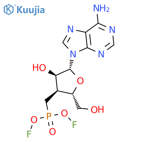 (((2S,3S,4R,5R)-5-(6-Amino-9H-purin-9-yl)-4-hydroxy-2-(hydroxymethyl)tetrahydrofuran-3-yl)difluoromethyl)phosphonic acid structure