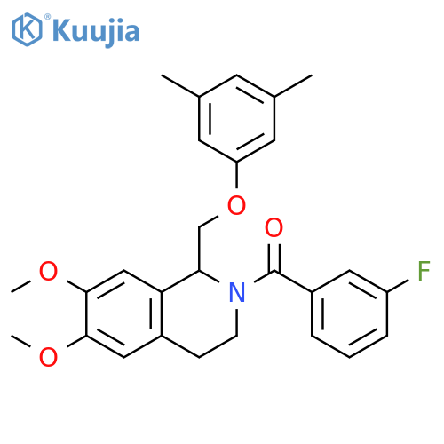 1-(3,5-dimethylphenoxy)methyl-2-(3-fluorobenzoyl)-6,7-dimethoxy-1,2,3,4-tetrahydroisoquinoline structure
