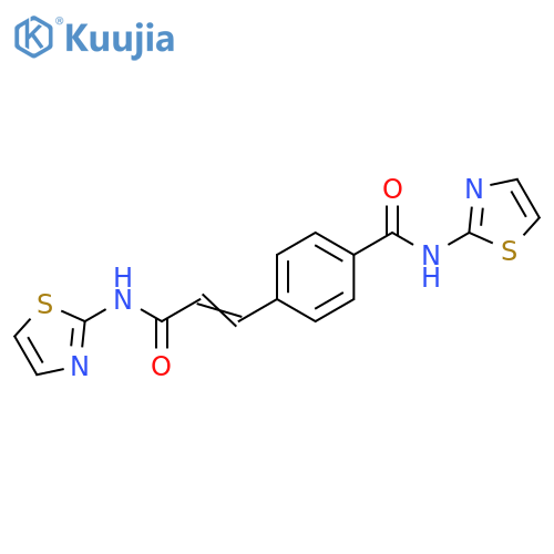 N-(1,3-thiazol-2-yl)-4-(1E)-2-(1,3-thiazol-2-yl)carbamoyleth-1-en-1-ylbenzamide structure