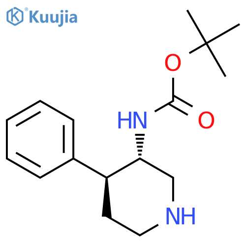 tert-butyl N-[(3S,4S)-4-phenylpiperidin-3-yl]carbamate structure