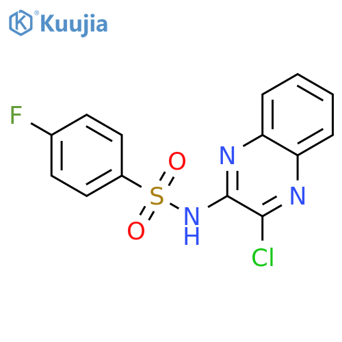 N-(3-chloroquinoxalin-2-yl)-4-fluorobenzene-1-sulfonamide structure