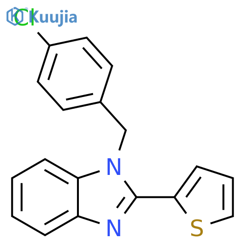 1-[(4-chlorophenyl)methyl]-2-(thiophen-2-yl)-1H-1,3-benzodiazole structure