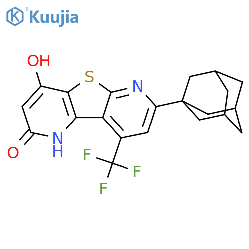 7-(1-adamantyl)-4-hydroxy-9-(trifluoromethyl)pyrido[2',3':4,5]thieno[2,3-b]pyridin-2(1H)-one structure