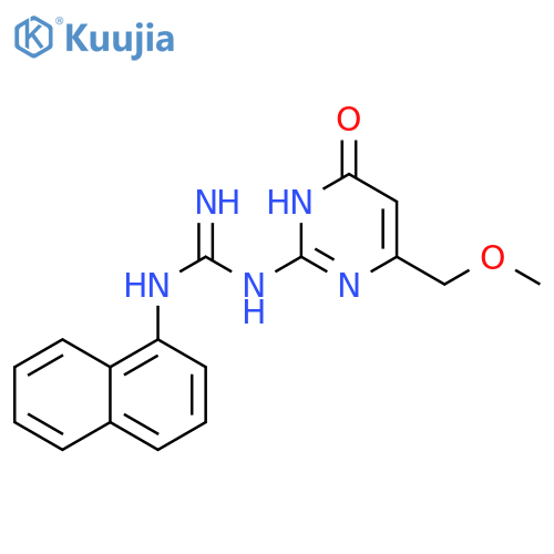 N'-4-(methoxymethyl)-6-oxo-1,6-dihydropyrimidin-2-yl-N-(naphthalen-1-yl)guanidine structure