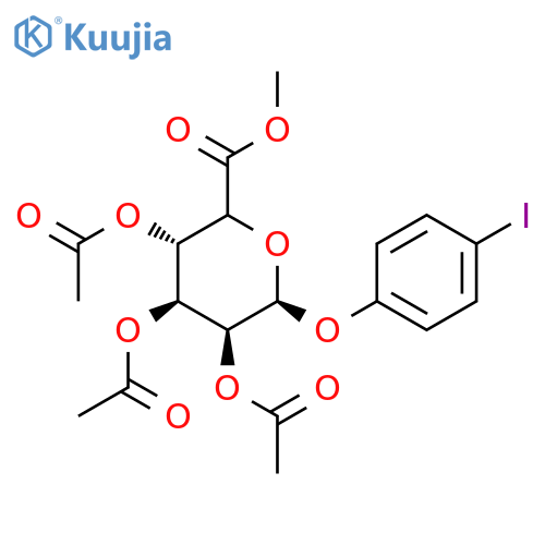 4-Iodophenyl 2,3,4-Tri-O-acetyl-b-D-glucuronide Methyl Ester structure