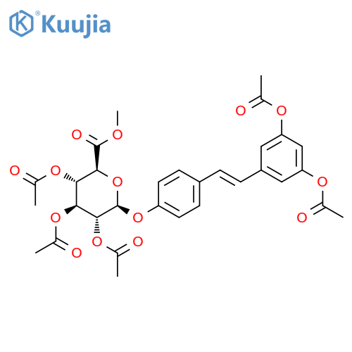 trans Resveratrol Penta-O-acetyl-4’-b-D-glucuronide Methyl Ester structure