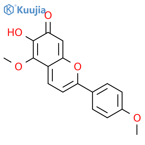 6-hydroxy-5-methoxy-2-(4-methoxyphenyl)-7H-chromen-7-one structure