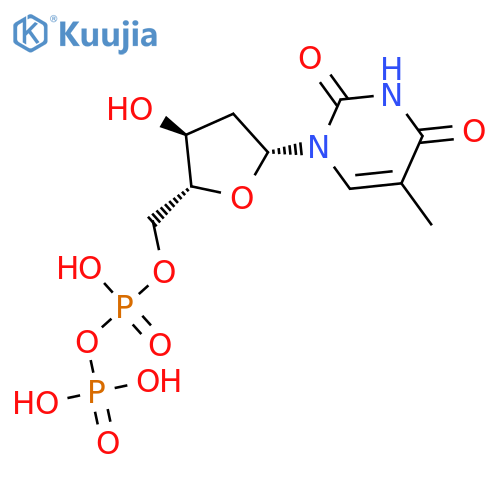 [hydroxy-[[3-hydroxy-5-(5-methyl-2,4-dioxo-pyrimidin-1-yl)-oxolan-2-yl]methoxy]phosphoryl]oxyphosphonic acid structure