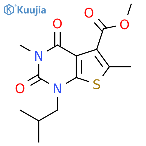 Methyl 3,6-dimethyl-1-(2-methylpropyl)-2,4-dioxothieno[2,3-d]pyrimidine-5-carboxylate structure