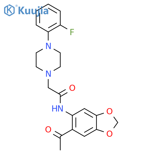 N-(6-Acetylbenzod1,3-dioxolen-5-yl)-2-(4-(2-fluorophenyl)piperazinyl)ethanamide structure