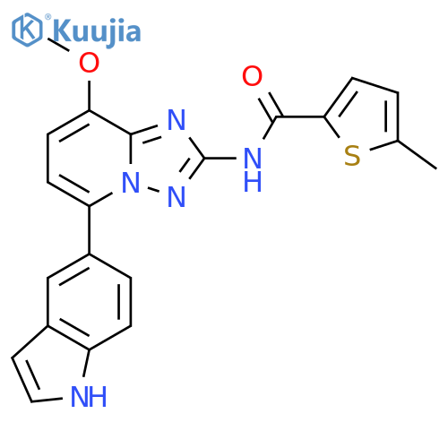 2-Thiophenecarboxamide,N-[5-(1H-indol-5-yl)-8-methoxy[1,2,4]triazolo[1,5-a]pyridin-2-yl]-5-methyl- structure