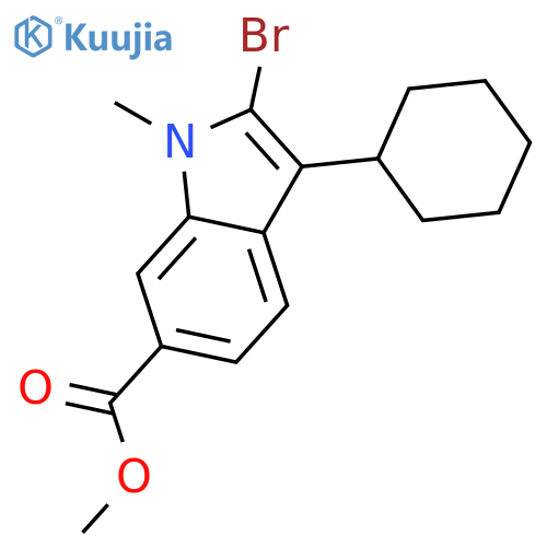 Methyl 2-bromo-3-cyclohexyl-1-methyl-1H-indole-6-carboxylate structure