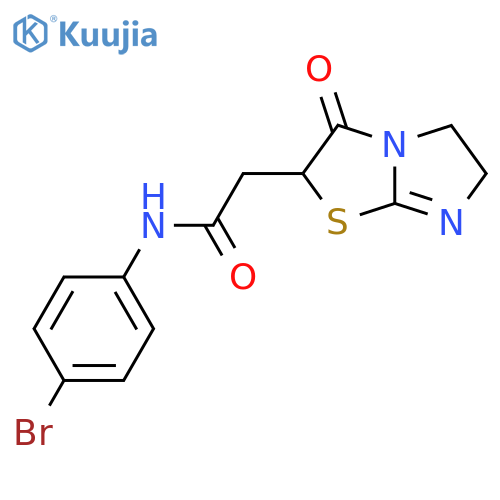 N-(4-bromophenyl)-2-{3-oxo-2H,3H,5H,6H-imidazo2,1-b1,3thiazol-2-yl}acetamide structure