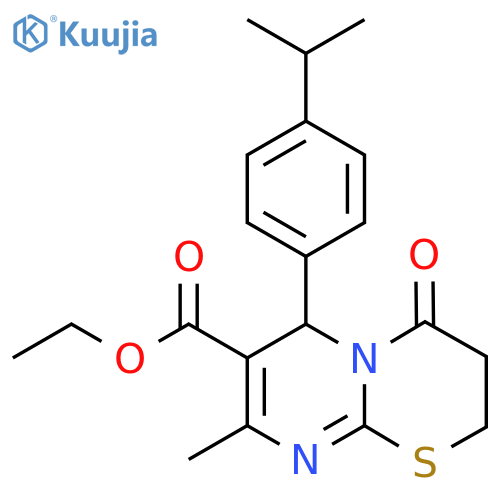 ethyl 8-methyl-4-oxo-6-4-(propan-2-yl)phenyl-2H,3H,4H,6H-pyrimido2,1-b1,3thiazine-7-carboxylate structure