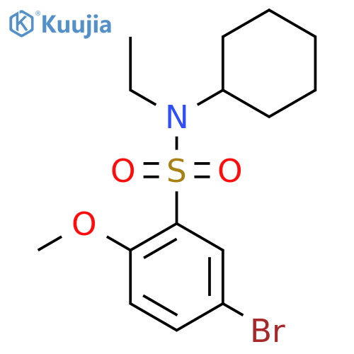 5-bromo-N-cyclohexyl-N-ethyl-2-methoxybenzene-1-sulfonamide structure