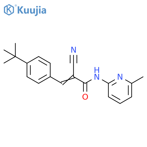 (2E)-3-(4-tert-butylphenyl)-2-cyano-N-(6-methylpyridin-2-yl)prop-2-enamide structure