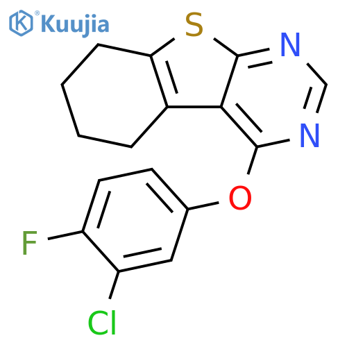 4-(3-Chloro-4-fluorophenoxy)-5,6,7,8-tetrahydro[1]benzothieno[2,3-d]pyrimidine structure