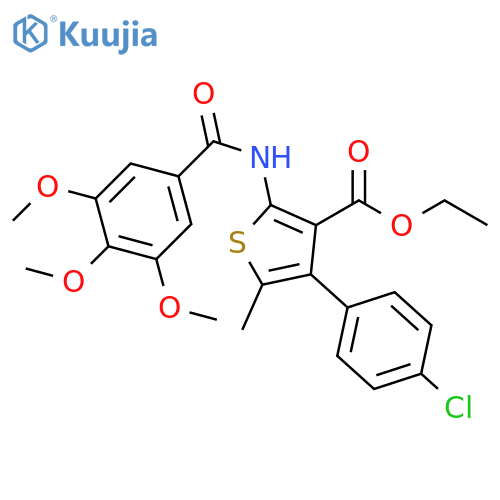 ethyl 4-(4-chlorophenyl)-5-methyl-2-(3,4,5-trimethoxybenzamido)thiophene-3-carboxylate structure