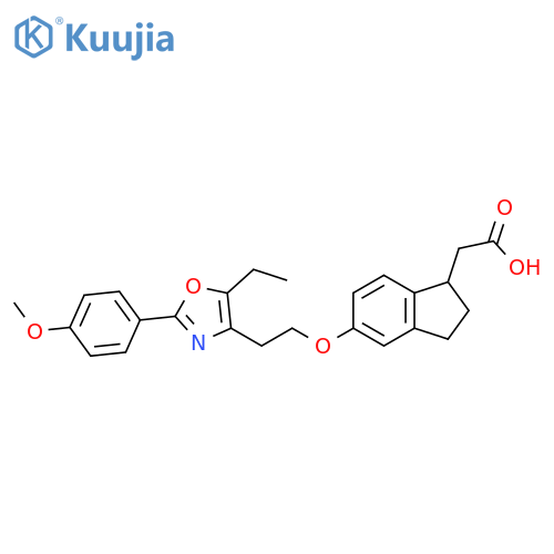 1H-Indene-1-acetic acid,5-[2-[5-ethyl-2-(4-methoxyphenyl)-4-oxazolyl]ethoxy]-2,3-dihydro- structure