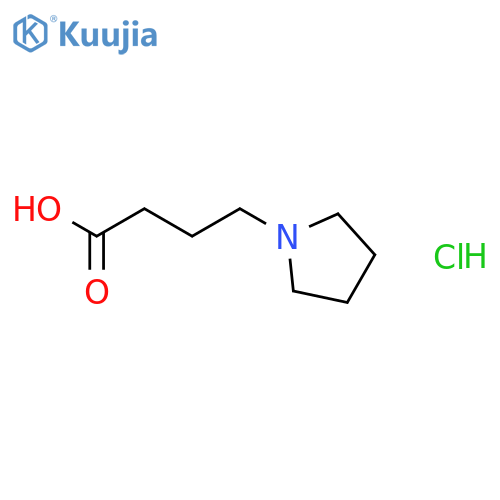 4-pyrrolidin-1-ylbutanoic acid;hydrochloride structure
