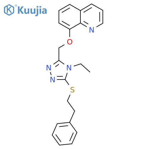 8-({4-ethyl-5-(2-phenylethyl)sulfanyl-4H-1,2,4-triazol-3-yl}methoxy)quinoline structure