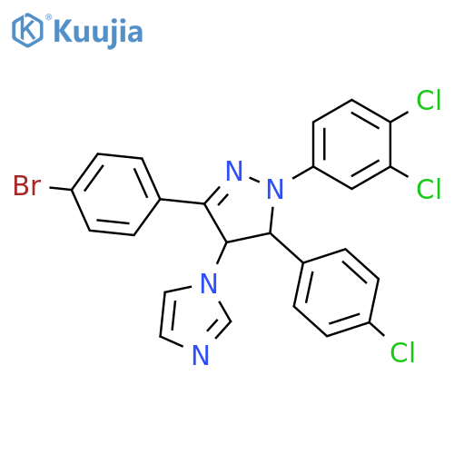 3-(4-Bromophenyl)-5-(4-chlorophenyl)-1-(3,4-dichlorophenyl)-4-(1-imidazolyl)-4,5-dihydropyrazole structure