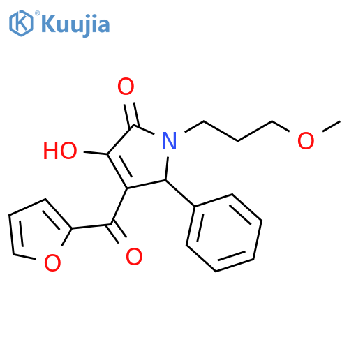 3-(furan-2-carbonyl)-4-hydroxy-1-(3-methoxypropyl)-2-phenyl-2H-pyrrol-5-one structure