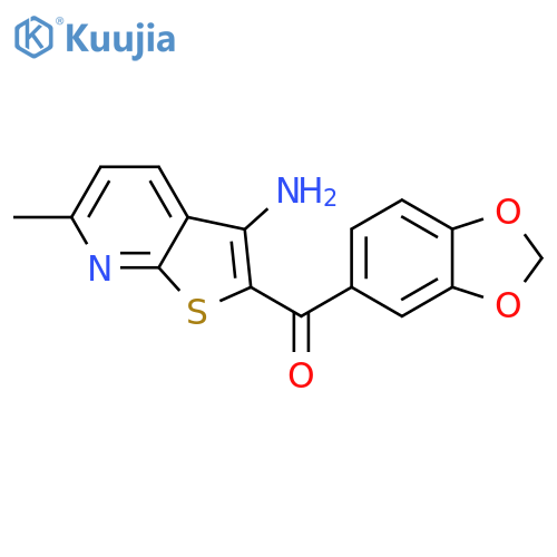 2-(2H-1,3-benzodioxole-5-carbonyl)-6-methylthieno2,3-bpyridin-3-amine structure