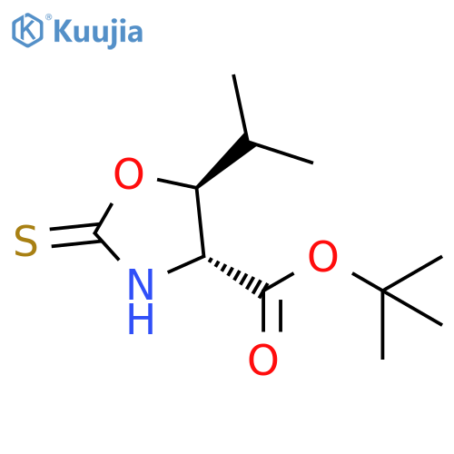 4-Oxazolidinecarboxylic acid, 5-(1-methylethyl)-2-thioxo-,1,1-dimethylethyl ester, (4R,5S)- structure