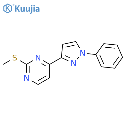 Pyrimidine, 2-(methylthio)-4-(1-phenyl-1H-pyrazol-3-yl)- structure