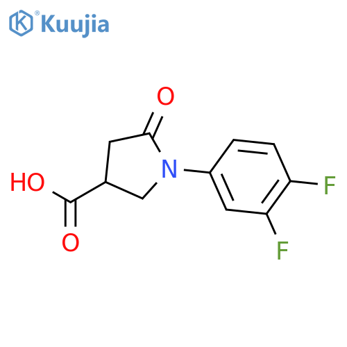 1-(3,4-Difluorophenyl)-5-oxopyrrolidine-3-carboxylic acid structure